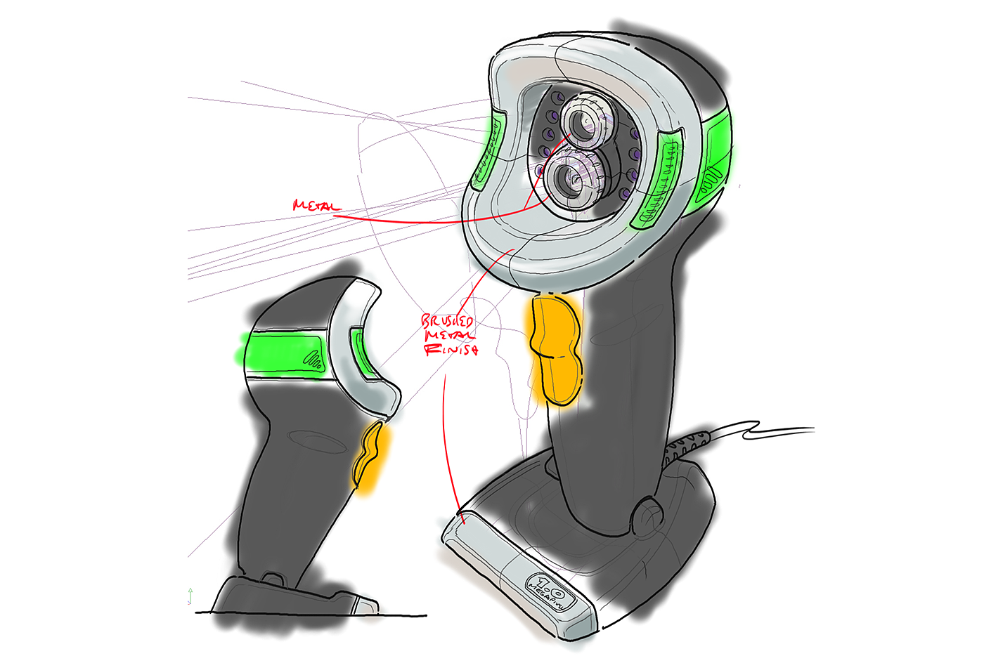 Motorola，brand，Scanner，Scanning gun，Hand drawn，